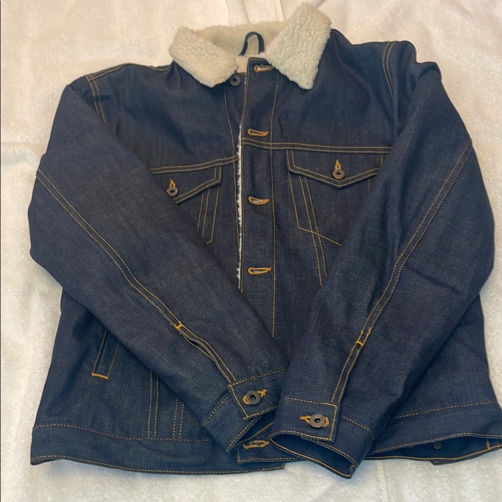 Brave Star Trucker Jacket Sherpa Fleece 13oz Dark Sky Cone Mills Denim